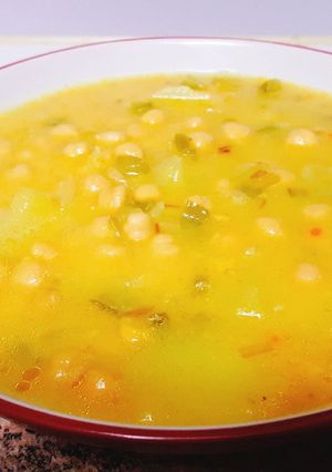 Una foto de Garbanzos al curry a mi manera