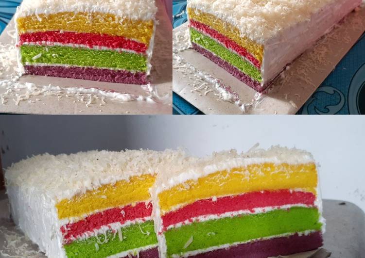 Cara Mudah Memasak Lumer Rainbow cake oven