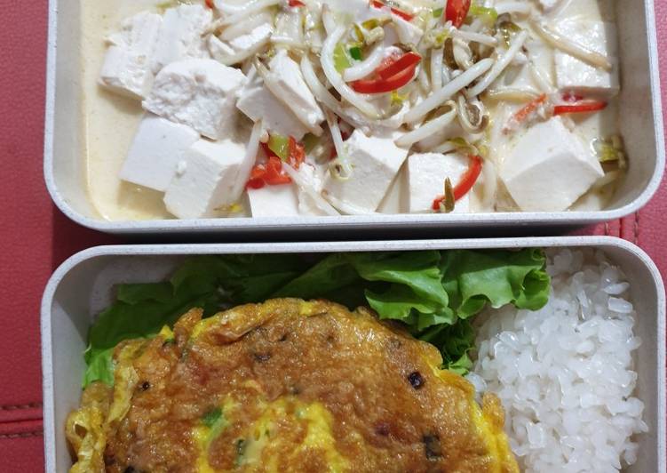 Tahu toge santan dan nasi shirataki