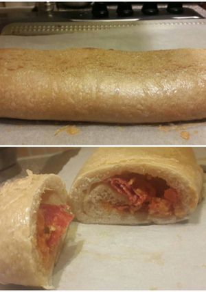 A picture of Robin's Pepperoni Roll/Pizza Crust.
