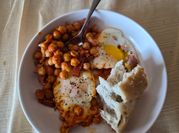 A picture of leftovers breakfast