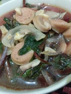 Foto resep Sayur bayam merah ca sosis