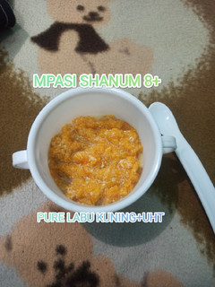 Foto resep MPASI Pure Labu Kuning+UHT (MPASI Shanum 8+)