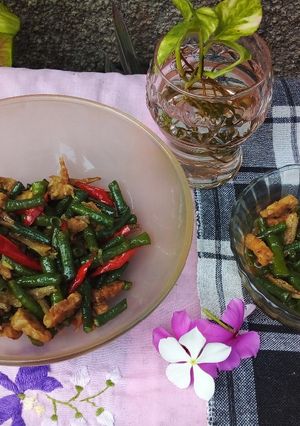 Foto resep Oseng Kacang Panjang Tempe Teri
