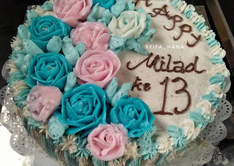 Cara Gampang Menyiapkan Ombre Birthday Cake #week12 yang Enak Banget