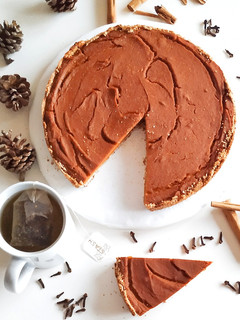 Una foto de Tarta de calabaza o Pumpkin pie vegana