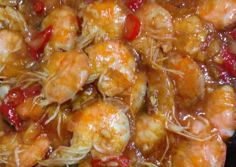 Resep Udang Saus Padang, Enak Banget