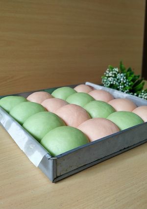 Foto resep Roti Sobek Lembut Pandan Strawberry