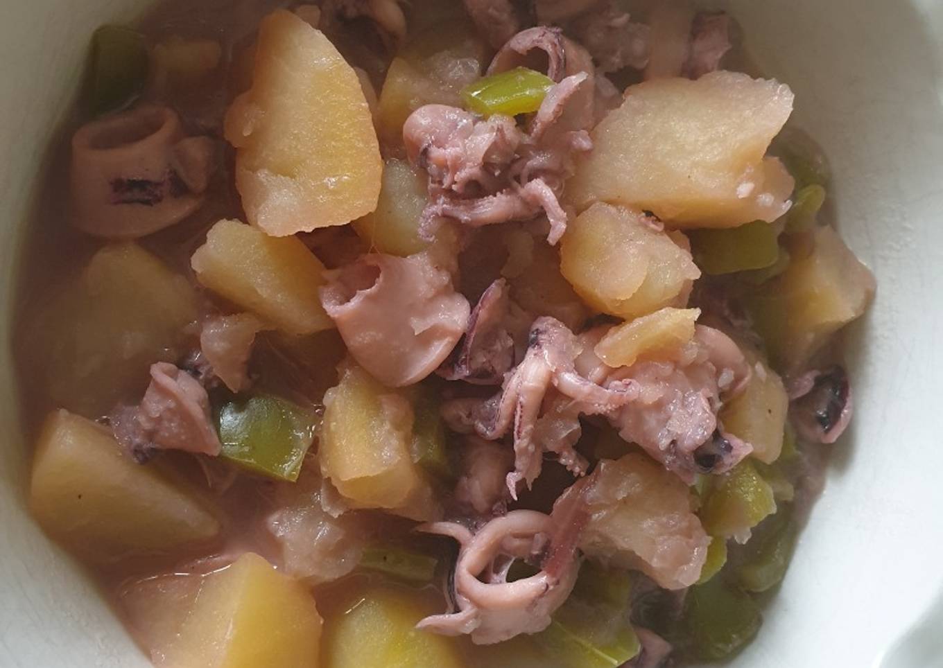 Calamares con patatas en Thermomix
