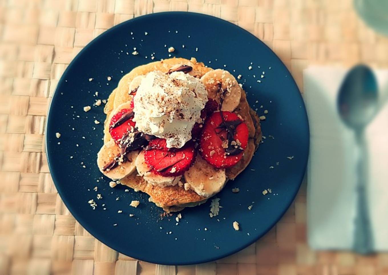 Tortitas con Fresas Y Plátano