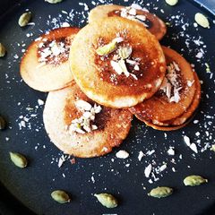 A picture of Eggless Cardamom Wheat Sweet Pan Cake.