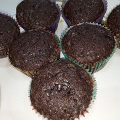 Double chocolate cupcakes A picture of Double chocolate cupcakes.