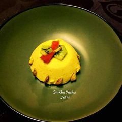 A picture of Saffron Pistachio Panna Cotta.