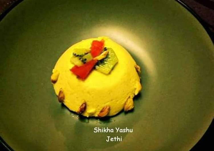 Steps to Make Quick Saffron Pistachio Panna Cotta