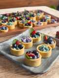 Blueberry Pie with butterfly pea