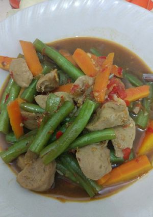 Foto resep Tumis buncis wortel bakso pedas manis