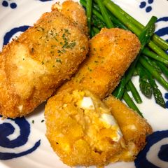 A picture of Orange Lentils and Egg Croquette.