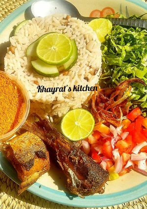 Authentic garau garau shinkafa da wake ainihin hoton girkin