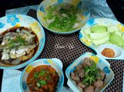 A picture of steamed fish soy sauce