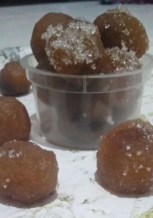 Foto resep Bola Bola Manisan Pepaya Muda Asam Jawa Bunga Telang
