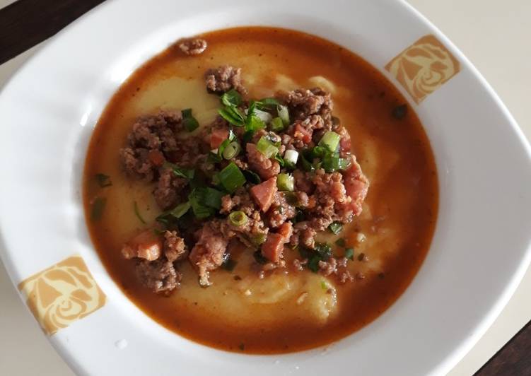 Angú com Molho de Carne - Tudogosreceitas