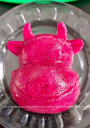 Foto resep Agar-agar Buah Naga (Cemilan Anak 2-5 tahun)