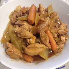 A picture of Chicken with Ketchup Sauce.