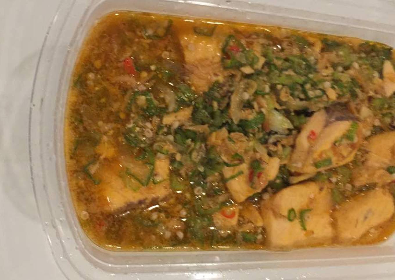 Okro soup with chicken