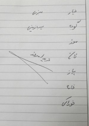 عکسی از دستور خرید امروزمون