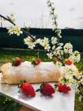 Rulada de bezea cu crema mascarpone și căpșuni!