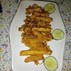 A picture of Yam egg sauce.