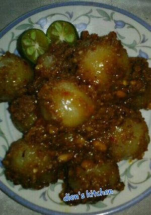Foto resep Cilok isi daging saus Kacang