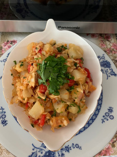 Una foto de Bacalao con papas