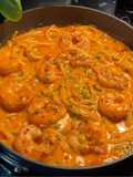 Spicy bacon and shrimp gochujang pasta