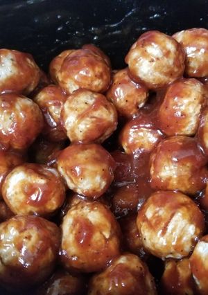 A picture of Crockpot BBQ Meatballs.