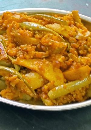 A picture of You’ll Love Parwal! Potato & Pointed Gourd Sabzi with a Secret Sesame - Sev Masala.
