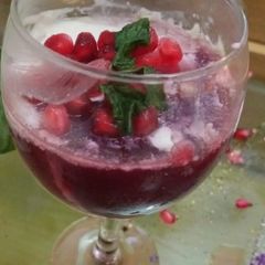 Pomegranate panna cotta A picture of Pomegranate panna cotta.