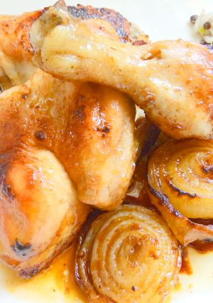 Foto principal de Pollo al horno con piña, arroz y lentejas