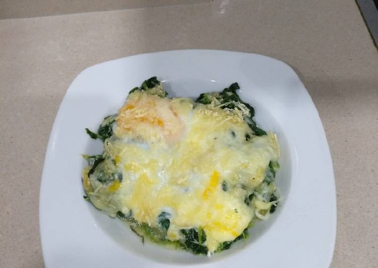 Espinacas con huevo 🥚 y queso 🧀 al horno👩🏻‍🍳