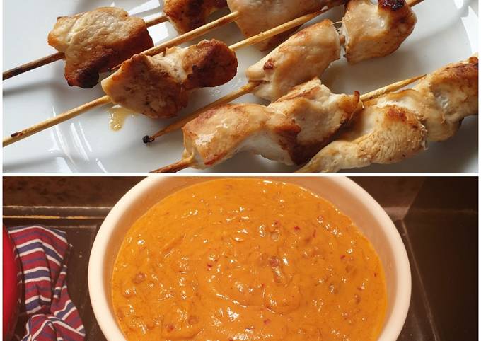 Recipe of Speedy Chicken skewers with Satay Sauce