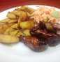 Easy Way Make Garlic,rosemary potato wedges with sticky wings which So Delicious