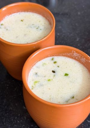 A picture of Bajare Ki Raab (A warm kulhad of Bajre Ki Raab is pure comfort).