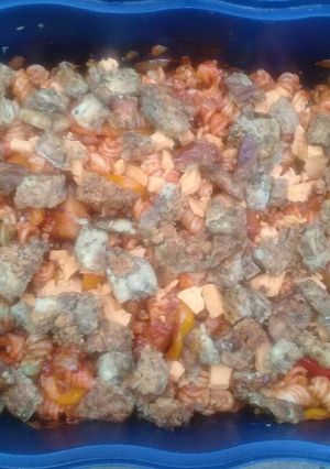 A picture of Sunday meal pasta.