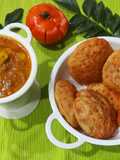 Aloo Tamater Curry with Beetroot Puri