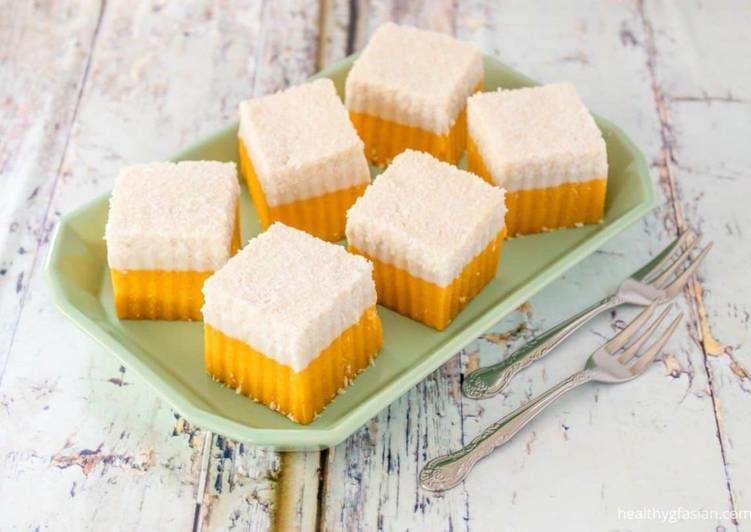 Pumpkin and Coconut Layered Cake (Kuih Talam) Pumpkin and Coconut Layered Cake (Kuih Talam)