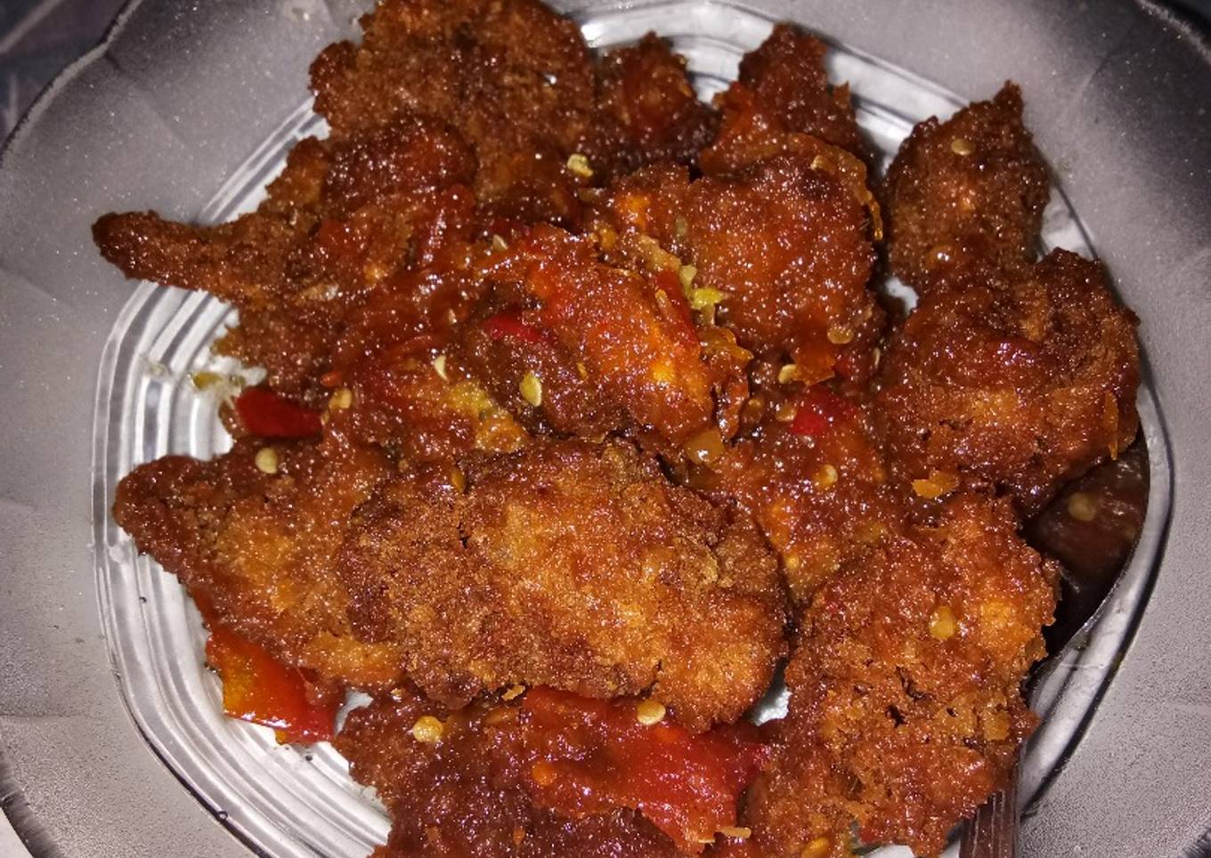 Cumi goreng kriuk saus balado
