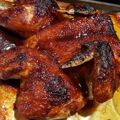 A picture of Spatchcock BBQ chicken.