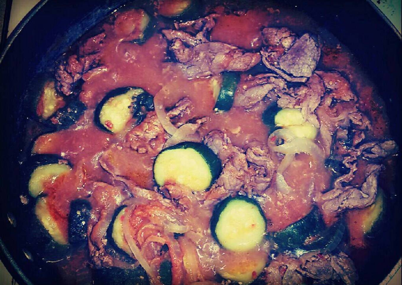 Carne de Res con Chile, Cebolla y Calabaza al estilo HU3RA♡ :)