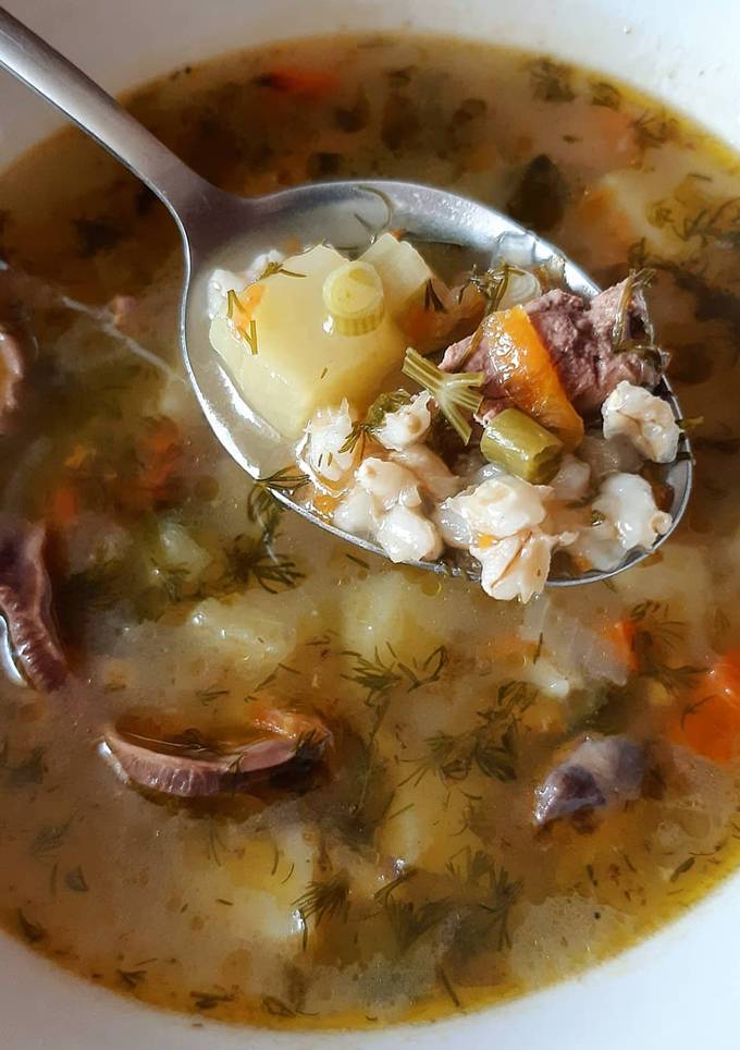 Розсольник з курячими тельбухами