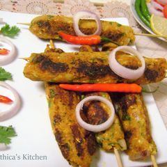 A picture of Pan Fried Vegetable Seekh Kebab.